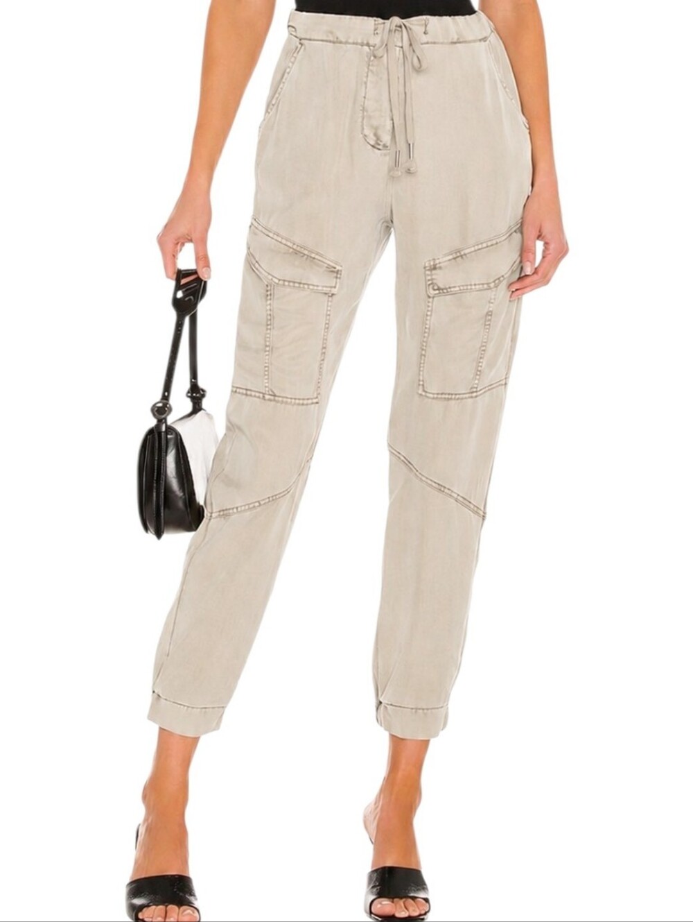 YFB Young Fabulous & Broke Harrison Cargo Jogger Pants Light Khaki Sz Small
